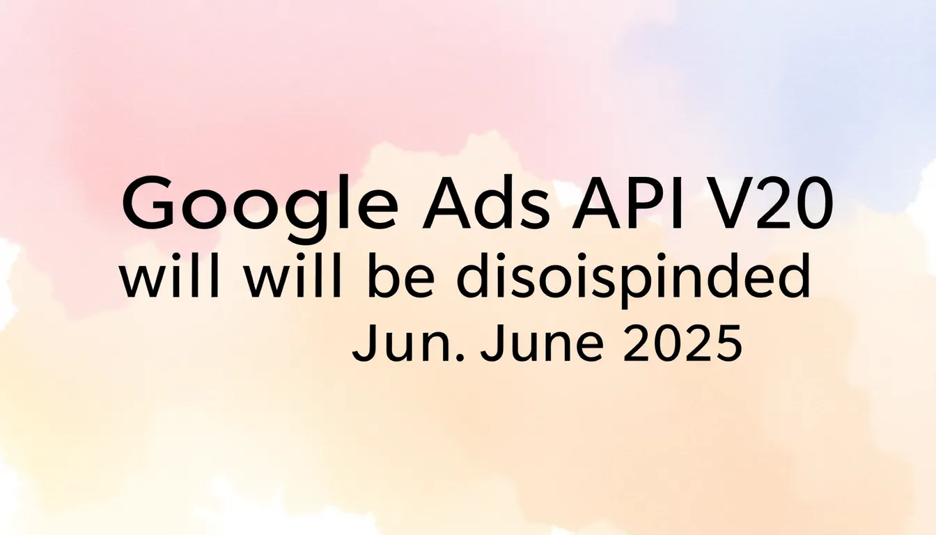 GOOGLE ADS API V20 SERÁ DESCONTINUADA EM JUNHO DE 2025